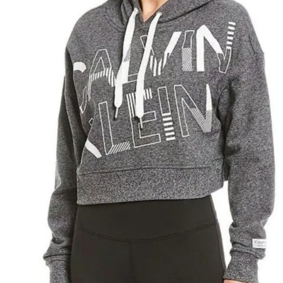 Calvin Klein Performance Crop Hoodie Sweatshirt - Picture 1 of 8